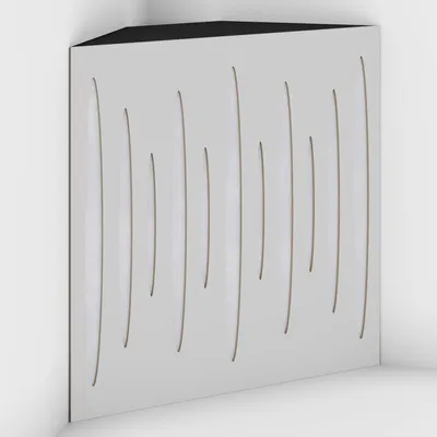 Produktbild von 2er-Pack – Akustik-Bassfalle "Pulse-F" mit Samtstoff zur Montage in der Ecke unter der Decke |50x50x10cm|Behandlungen | [PULSE-10 Weiß|Weiß]