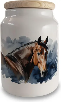 Produktbild von Pferdekopf Aquarell Keksdose für Pferdefans