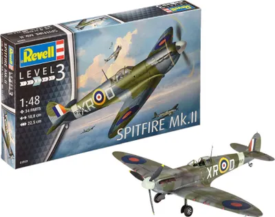 Zdjęcie produktu dla Revell Spitfire Mk.II, Model samolotu stałopłatowego, Zestaw montażowy, 1:48, Spitfire Mk.II, Zaawansowany, 34 szt.