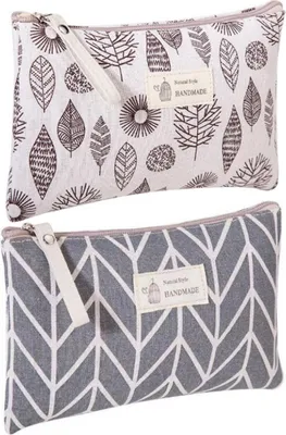 Produktbild von Aufbewahrungstasche mit Großem Fassungsvermögen (2 Stück) – Kosmetiktasche aus Segeltuch, Multifunktionale Kosmetiktasche, Tragbare Kulturtasche, Geldbörse, Aufbewahrungstasche für Kosmetikzubehör