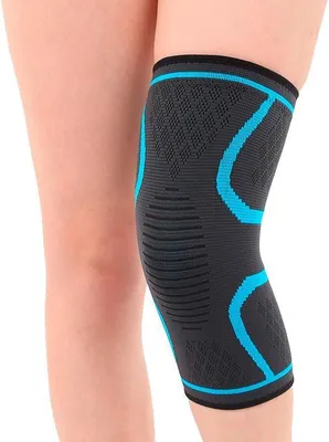 Produktbild von CHPN - Kniebandage - Bandage - Sportband - Sportbandage - Knieschmerzen - Kniebandage - Schwarz/Blau - Größe L - Universal