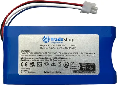 Produktbild von Trade-Shop Li-Ion Akku 18V / 2500mAh kompatibel mit Yard Force Compact 280R 400Ri 400RiS, EasyMow 260B ersetzt GMBE-SP10283, GMBE-SP11571