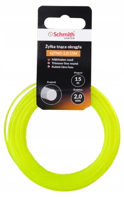 Produktbild von Schmith Premium Trimmerfaden 2,0 mm x 15m Rund | Professional Mähfaden für Rasentrimmer & Motorsense | Robuste Trimmerschnur Nylonfaden Ersatzfaden Rasentrimmer Zubehör