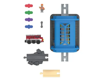 Produktbild von Playtive Spiel Erweiterungsset Holzeisenbahn Werkstatt mit Farbtechnologie