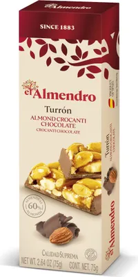 Produktbild von El Almendro Turron Crocanti con Chocolate Geröstete Mandeln 75g