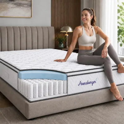 Immagine prodotto di Materasso a molle insacchettate VIKTORIA 90x200 cm - Topper integrato; altezza 25 cm; livello di rigidità misto H4, H3, H2; materasso a 7 zone - Materasso a molle insacchettate con elevata elasticità del punto di appoggio