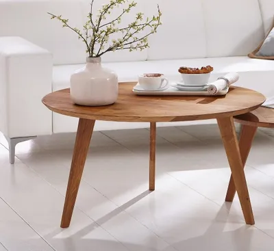 Produktbild von Couchtisch "Bern" 90cm Wildeiche massiv geölt