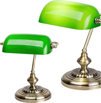 Immagine prodotto di RABALUX BANK 4038 Lampada da tavolo Lampada da tavolo Illuminazione in metallo con vetro verde