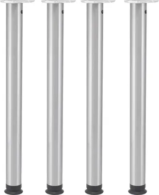 Immagine prodotto di Gambe da tavolo Camar regolabili in altezza 1100-1200mm rotonde ø 60mm Set Zoom - gambe da tavolo ideali per l'utilizzo come gambe per tavoli da bar & gambe per tavoli da bar - incluse piastre di montaggio per gambe da tavolo, 4x acciaio effetto inox