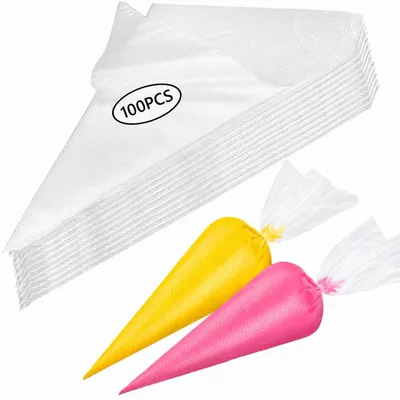 Image de Sacs de vaporisation jetables, 100 pièces, 30x20 cm, transparents, accessoires de pâtisserie