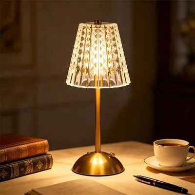 Image de Lampe de table LED rechargeable - Lampe de table LED - Sans fil - Sans fil et à intensité variable - LED pour chambre à coucher et salon - 29,5 cm