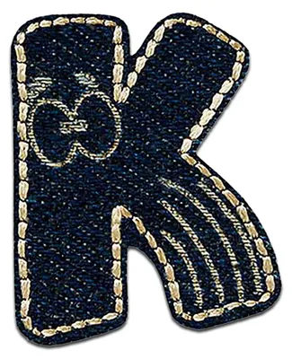 Produktbild von Buchstabe K 2.2 x 3 cm: Alphabet Buchstabe Einzeln Auswählbar - Aufnäher, Bügelbild, Aufbügler, Applikationen, Patches, Flicken, Zum Aufbügeln