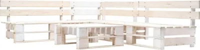 Produktbild von 4-tlg. Paletten-Lounge-Set Holz Weiß