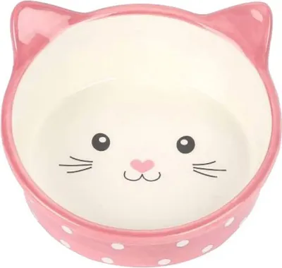 Produktbild von Happy Pet Futternapf für Katzen, Polka-Rosa, Creme