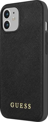 Image de Guess, Étui de protection pour Apple iPhone 12 Mini Saffiano, Noir