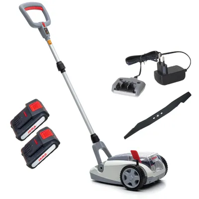 Productafbeelding van IKRA Accu-grasmaaier ICHM 20 | 20V | 21 cm maaibreedte | Mulchfunctie | 3 snijhoogtes 25–48 mm | Geschikt voor gazons tot 50 m² | Inclusief 2 accu's van 2,0 Ah en oplader