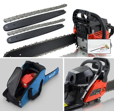 Produktbild von Bituxx SET Benzin Kettensäge 58ccm inkl. 18 Schwert & Kette und Tasche MS-12538