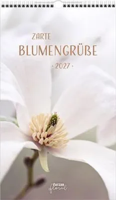 Produktbild von Wandkalender 2027 Zarte Blumengrüße 29x49 cm mit Spiralbindung und Bibelversen
