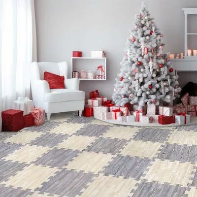 Zdjęcie produktu dla Puzzle Piankowe Mata Podłogowa dla Dzieci 30x30 Wzór Szare Drewno