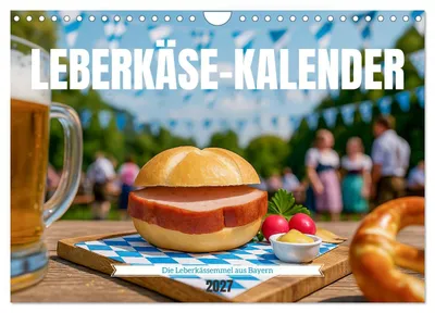 Produktbild von Leberkäse-Kalender - Die Leberkässemmel aus Bayern (Wandkalender 2027 DIN A4 quer), CALVENDO Monatskalender