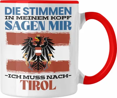 Produktbild von Trendation - Tirol Tasse Urlaub Heimat Geschenk Spruch Österreich Geschenkidee (Rot)