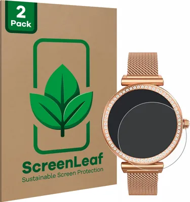 Produktbild von 2x ScreenLeaf Schutzfolie für NONGAMX Smartwatch 1.27" (42 mm) nachhaltiger Displayschutz Display Schutz Folie Klar Transparent