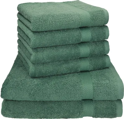 Produktbild von Betz 6-tlg. Handtuch-Set PREMIUM - 2 Liegetücher 4 Handtücher 100% Baumwolle  Farbe: tannengrün