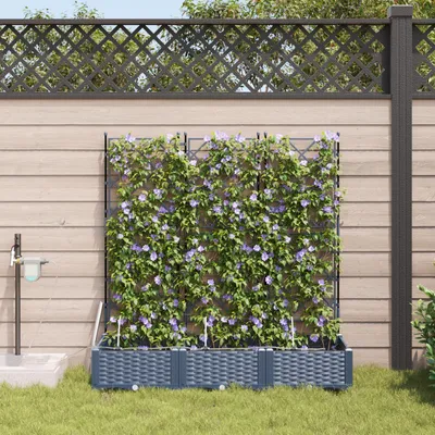 Obrázok produktu pre vidaXL Záhradný kvetináč, 3 ks, sivý, 120 x 40 x 126 cm, plast