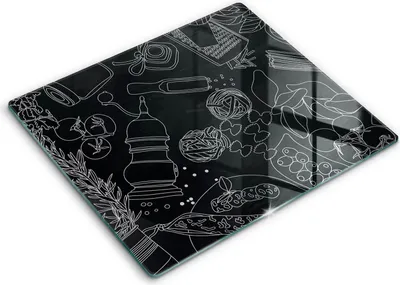 Produktbild von Glasschneideplatte - Herdabdeckplatte - 60x52 - Schneidebrett - Spritzschutz - Küchenzubehör