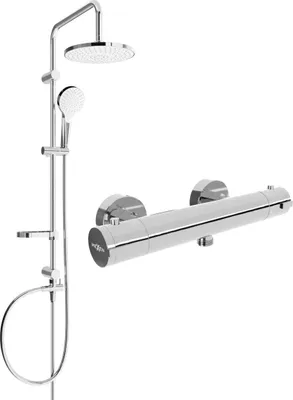 Immagine prodotto di Mexen Erik set doccia esterno con soffione e miscelatore termostatico Kai, cromo - 77100205-00