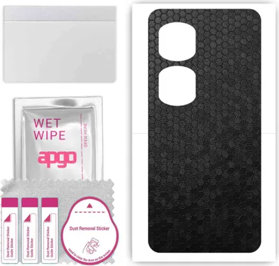 Produktbild von apgo Rückseite Schutzfolie, Skin, kompatibel mit Honor 90 Pro, Hinten Displayschutzfolie aus Vinylfolie, kratzfest, einfache Montage - Schwarze Honigwabe