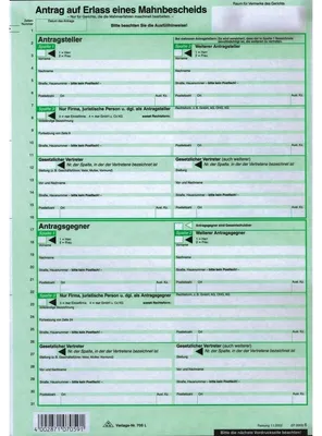 Produktbild von RNK Mahnbescheid DIN A4 neutral für Laser-Drucker 10St