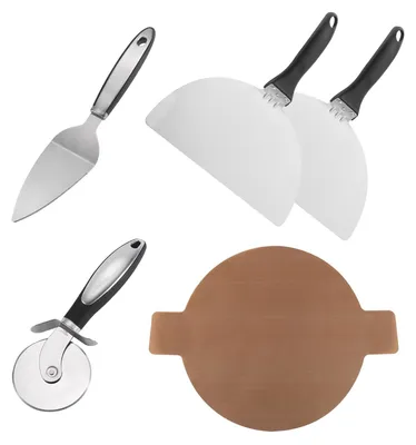 Pizza-Werkzeugset, 4-teilig, Antihaftmatte, 2 Schieber, Schneider, Schaufel
