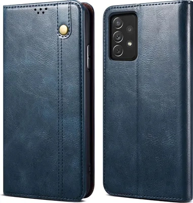 Produktbild von Galaxy A52S 5G Hülle, Leder Flip Brieftasche Schutzhülle für Samsung Galaxy A52S 5G Blau