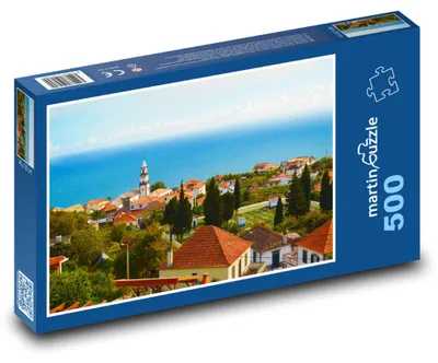Obrázok produktu pre Puzzle 500 Stredomorská dedina pri mori - martinpuzzle