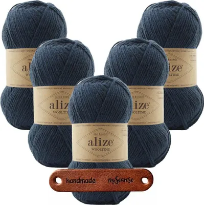 Produktbild von 5 x ALIZE WOOLTIME 846 Light Navy mit Label