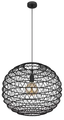 Produktbild von LED Hängeleuchte, Metall, schwarz, E27, H 120 cm