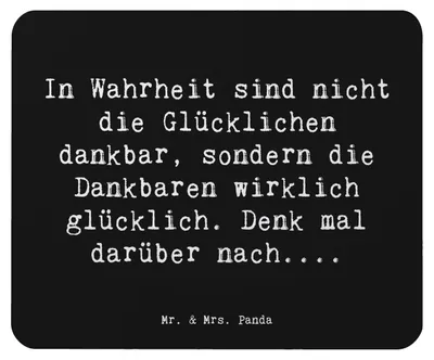 Produktbild von Mr. & Mrs. Panda Mouse Pad Spruch Dankbarkeit für kleine Dinge - Schwarz - Geschenk, Zufriedenheit, Wertschätzung, Alltagsmomente, Zitat, mausteppich, Mauspad, mousematte