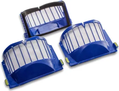 Produktbild von vhbw 3x Staubsaugerfilter kompatibel mit iRobot Roomba 640, 600, 600-Serie AeroVac, 610, 630, 620, 660, 650, 670 Staubsauger - HEPA-Filter dunkelblau