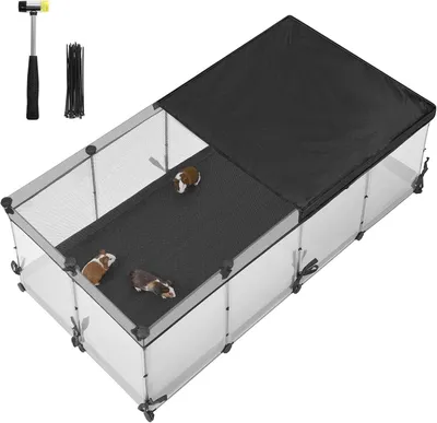 Zdjęcie produktu dla Klatka dla małych zwierząt - klatka dla królików - klatka dla świnek morskich - 120 x 60 x 40 cm - modułowa - biała