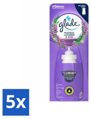 Imagen del producto de 5 unidades de recambios Glade Sense & Spray – Lavanda y Aloe – 18 ml – Paquete económico