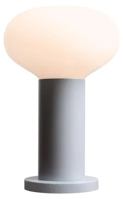 Produktbild von Tischleuchte Metall Glas D: 19 cm 29 cm Grau Weiß E14 rund Modern Beistelllampe