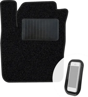 Produktbild von moto-MOLTICO Fahrer Fußmatte Auto Velours Fahrerseite Autoteppiche Schwarz Fahrermatte 1-teilig passend für Kia Picanto I 2004-2011