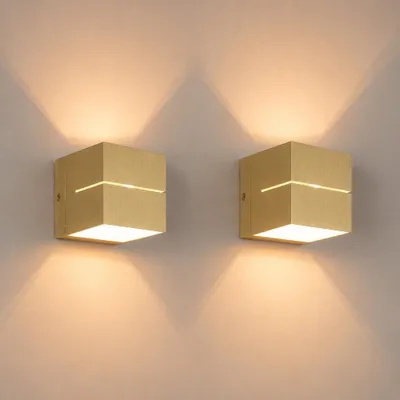 Produktbild von lusenz LED-Wandleuchte 3W G9 Up-and-Down Gold gebürstet 2er Set