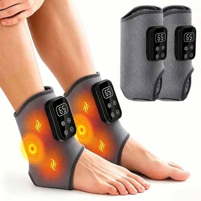 Produktbild von Kabelloses Wärme- und Vibrationsmassagegerät, 5 Heiz- und Vibrationsstufen, für Knie, Schulter, Handgelenk, Fußgelenk ,2er Set