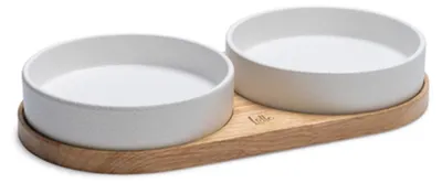 Produktbild von Designed by Lotte Dinnerset Lojs Katzennapf Keramik Weiß 2x 400 ml