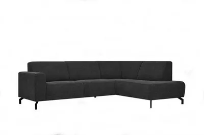 Obrázok produktu pre Priemyselná rohová lavica z látky v antracitovej farbe, model Verona (pravostranná), 256 x 188 x 82 cm