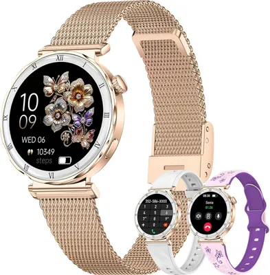 Produktbild von Smartwatch Damen mit Telefonfunktion, 1,27" AMOLED SpO2 Pulsuhr Menstruationszyklus Schlafmonitor, 110+ Sport Fitness Tracker IP67