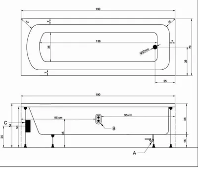 Produktbild von Kreabad Rechteck Badewanne 190x70 Cm Aus Sanitäracryl