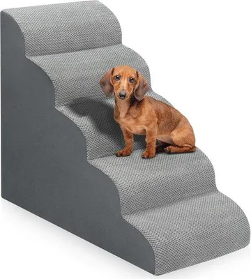 Produktbild von Famanu Hundetreppe 5-stufig rutschfest für kleine Hunde und Katzen